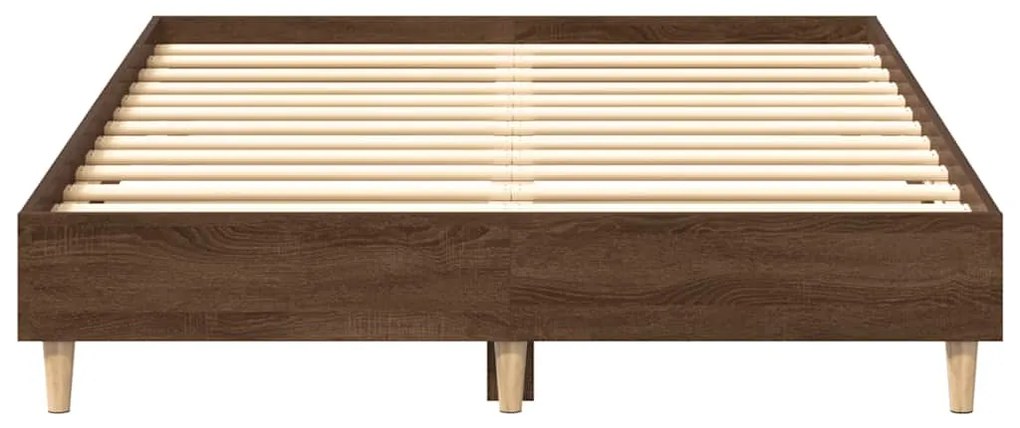 Estrutura de cama sem colchão 140x190 cm carvalho castanho