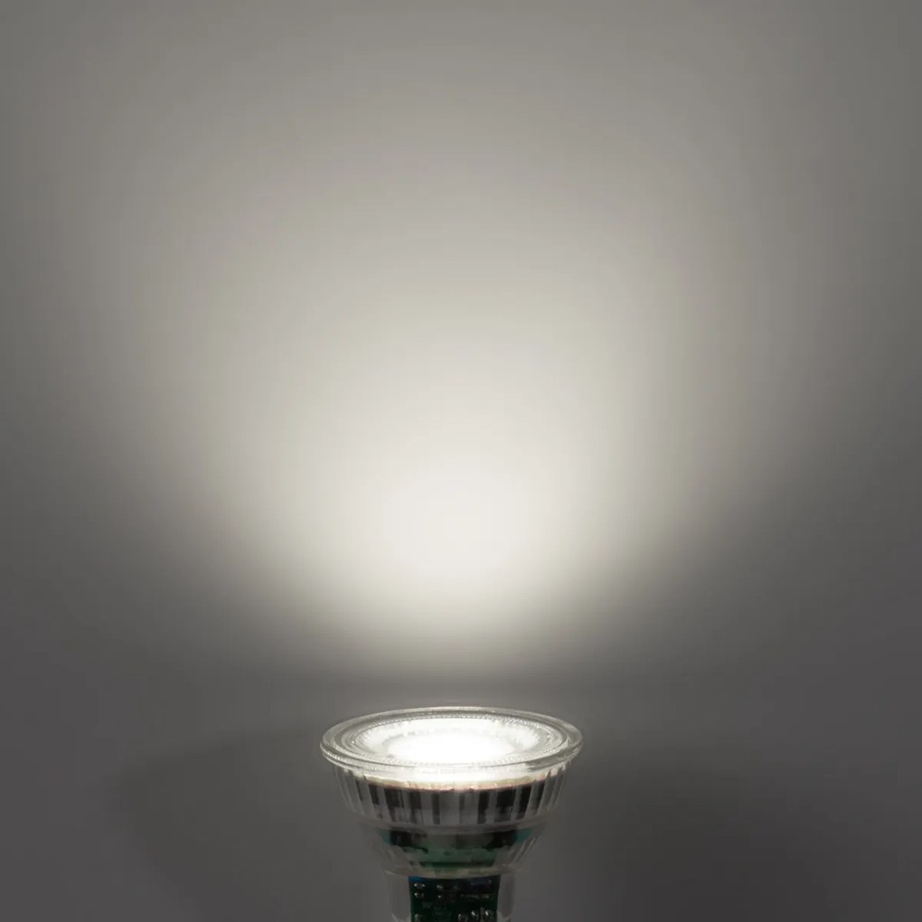 Conjunto de 5 Lâmpadas LED Reguláveis GU10 50mm Transparentes 2.5W 450 lm 6500K