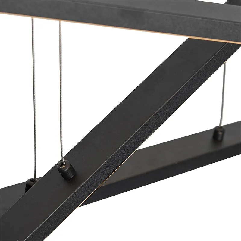 Candeeiro de suspensão preto com LED regulável em 3 etapas 6 luzes - Jolanta Moderno