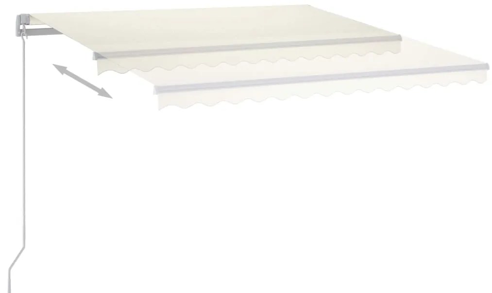 Toldo retrátil manual com LED 300x250 cm cor creme