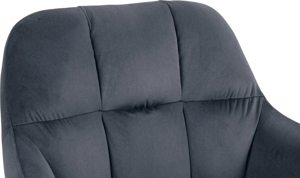 Banco de bar Natoma Veludo cinza escuro