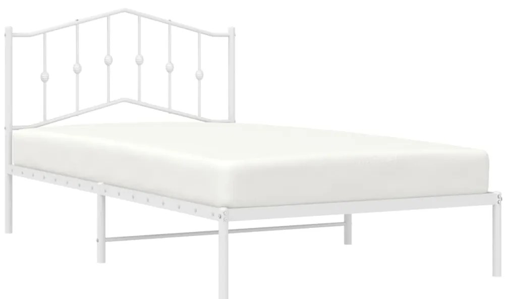 Estrutura de cama em metal com cabeceira 107x203 cm branco
