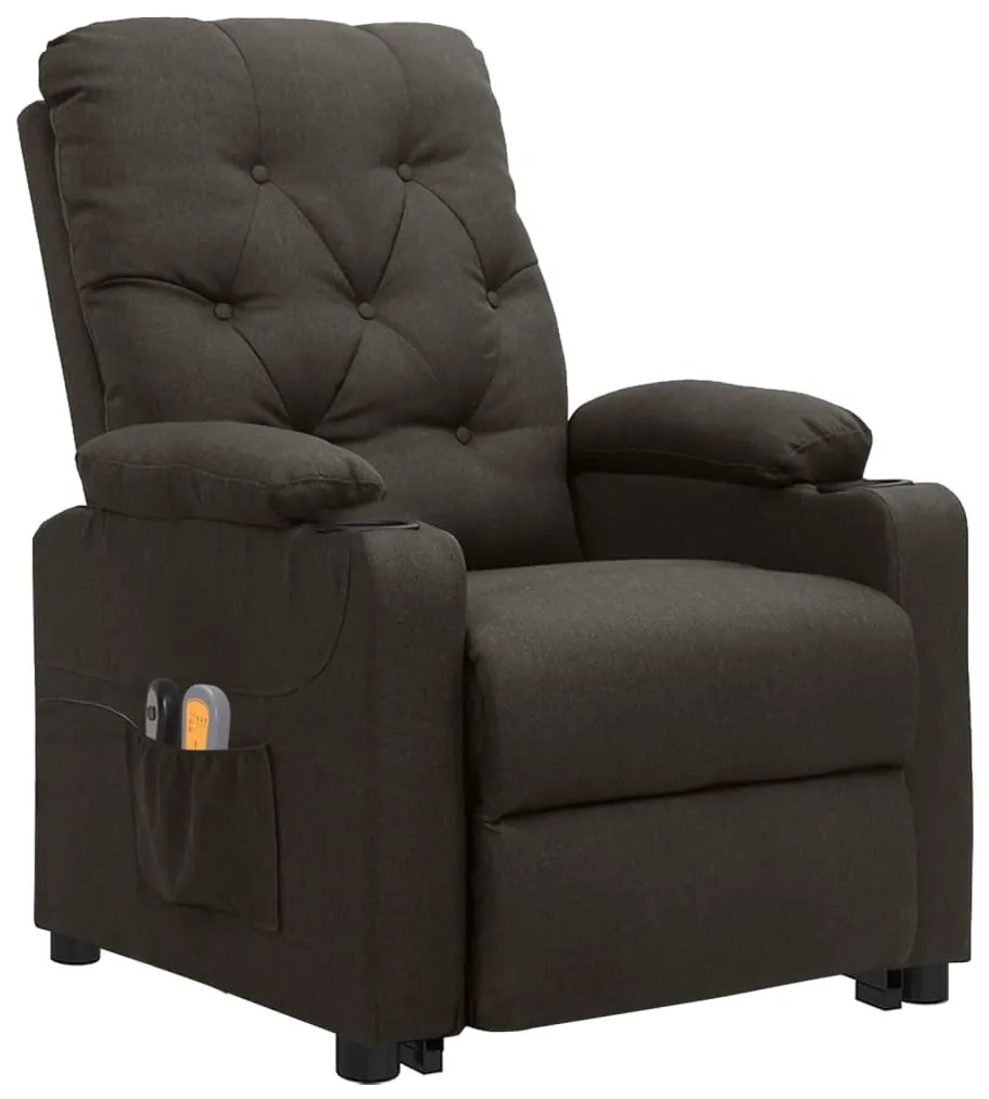 Poltrona de massagens tecido cinzento-acastanhado