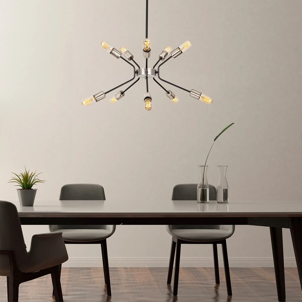 Chandelier Ve – Preto Níquel – 60 cm (Diâmetro) x 80 cm (Altura)