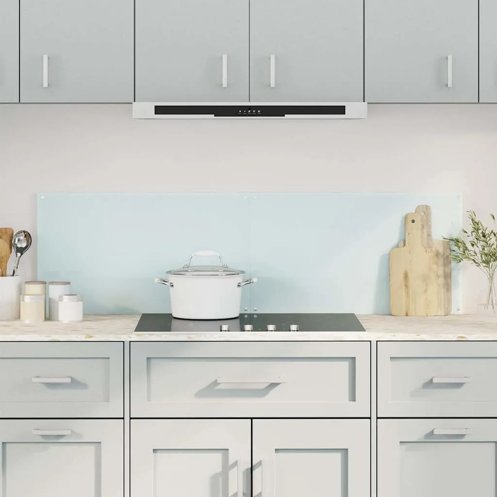 vidaXL Painéis anti-salpicos de cozinha 2 pcs vidro temperado branco