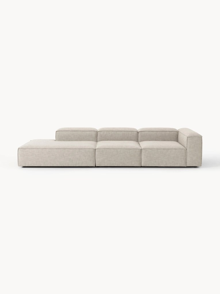 Chaise longue modular XL em mistura de linho Lennon