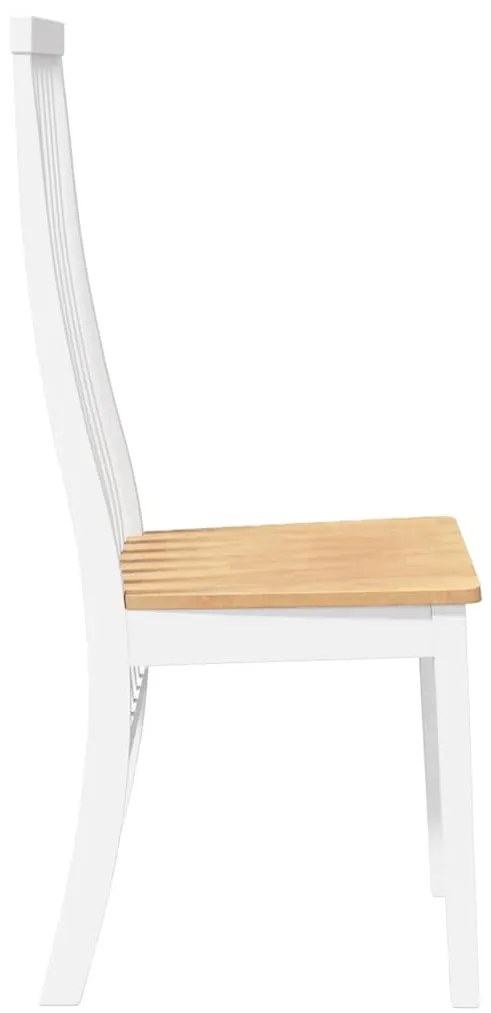 Cadeiras de jantar 2 pcs madeira de seringueira maciça branco