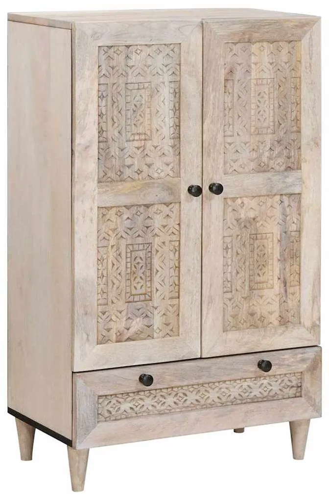vidaXL Buffê Branco 60 x 33 x 100 cm Madeira de mangueira maciça