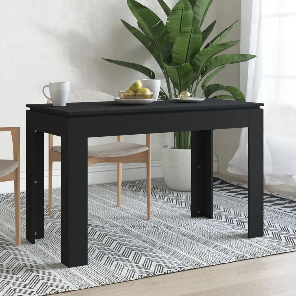 Mesa de jantar 120x60x76 cm contraplacado preto