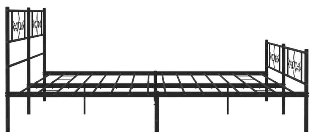 Estrutura de cama com cabeceira e pés 193x203 cm metal preto