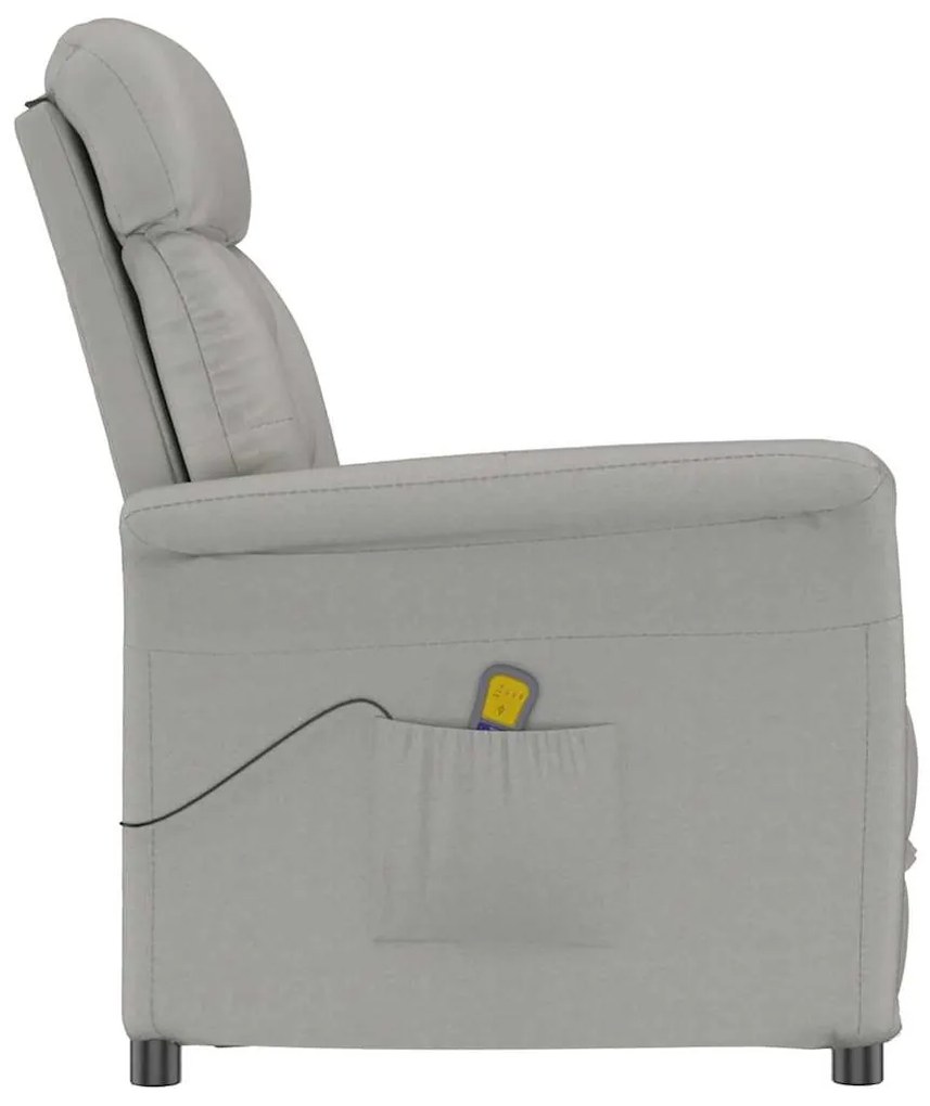 Cadeira de Massagem vidaXL Cinza Claro em Tecido Microfibra