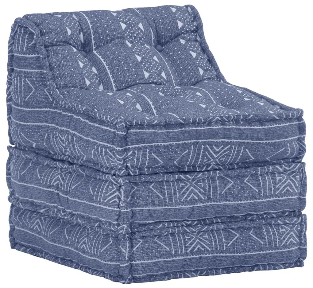287716 vidaXL Pufe modular tecido azul índigo