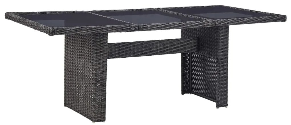 9 pcs conjunto de jantar para jardim vime PE preto
