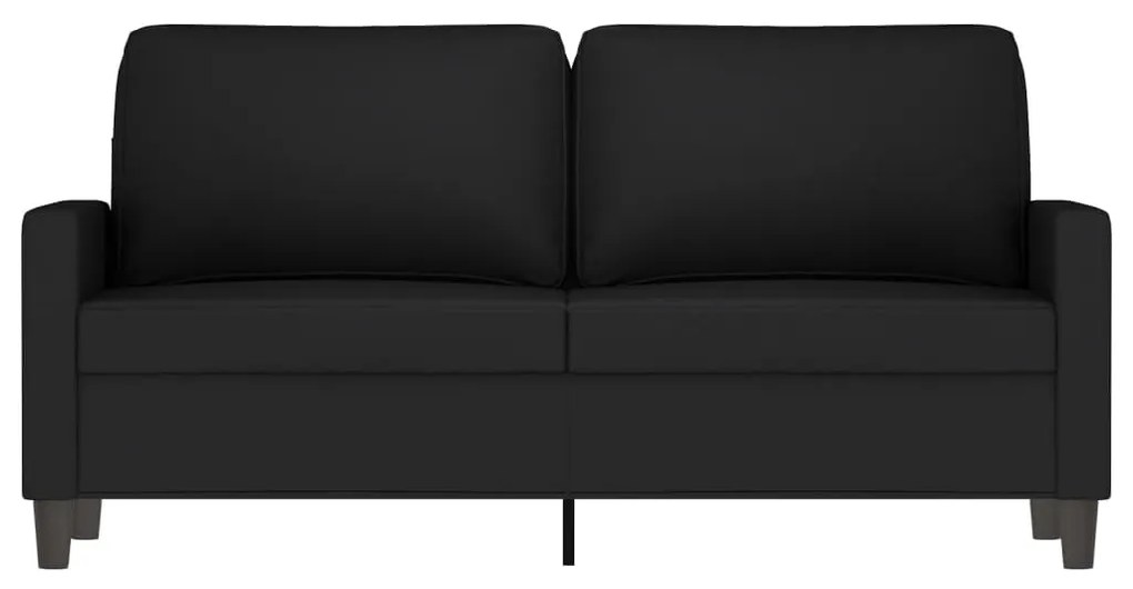 Sofá de 2 lugares veludo 140 cm preto