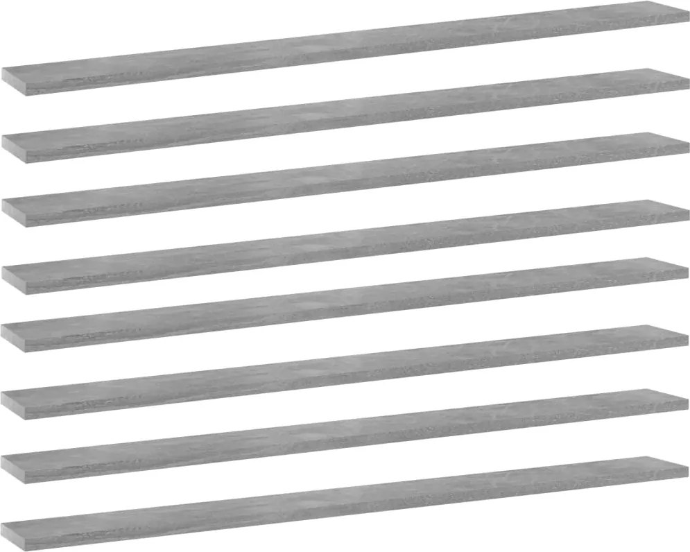 vidaXL Prateleiras estante 8pcs 100x10x1,5cm contrapl. cinza cimento