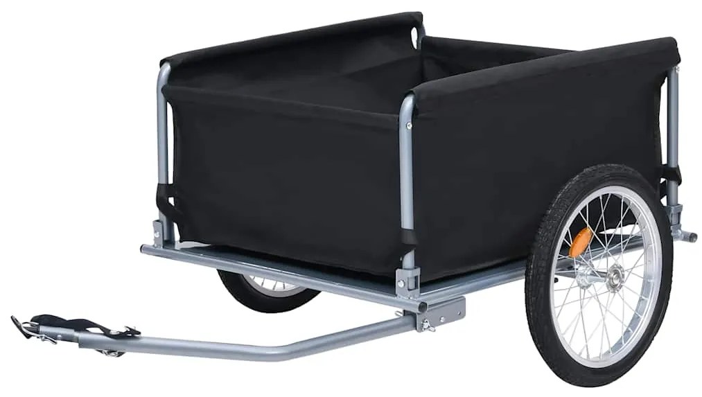 Reboque de carga para bicicleta 65 kg preto e cinzento