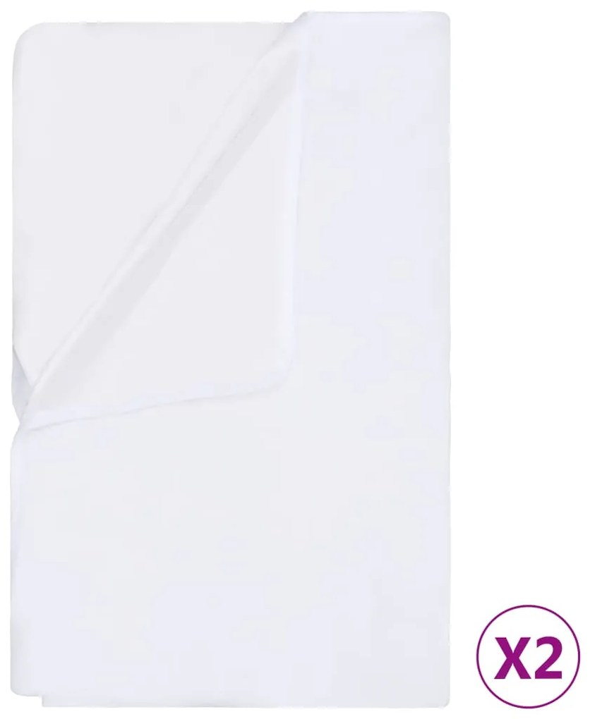 vidaXL Protetores colchão impermeáveis 2pcs 140x200cm algodão branco