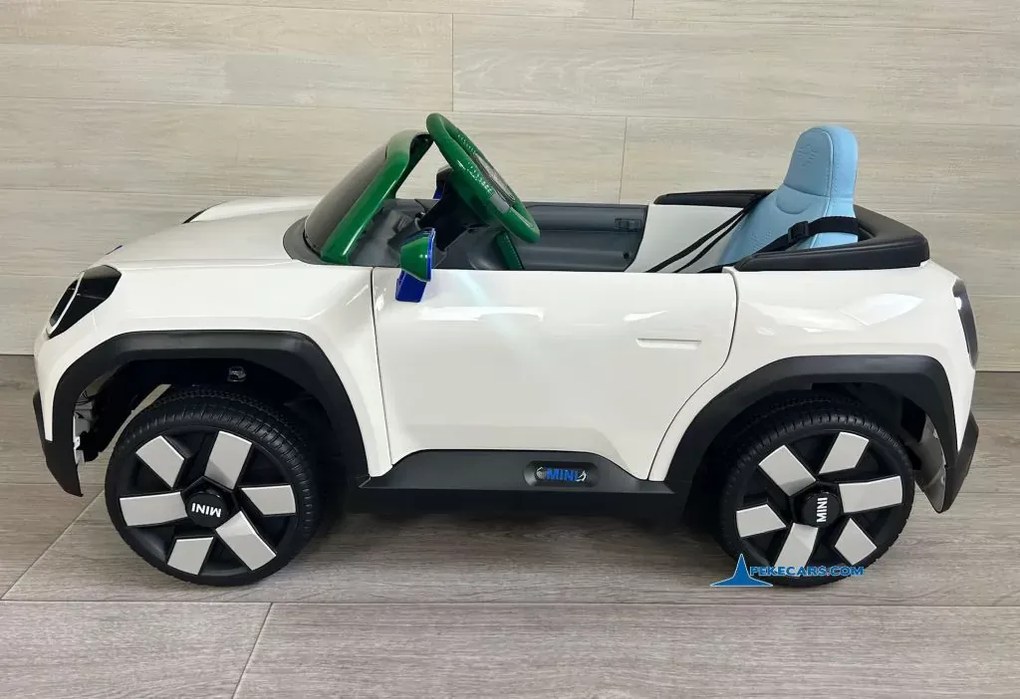 Carro elétrico para crianças MINI ACEMAN 12V 2.4G, Rodas de borracha, assento em pele sintética Branco