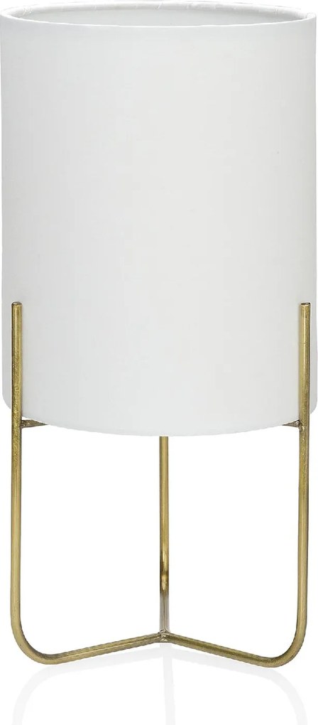 Candeeiro de Mesa Branco e Bronze Ø30 x 50 cm