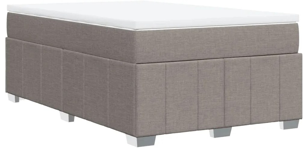 Cama boxspring c/ colchão 120x190cm tecido castanho-acinzentado