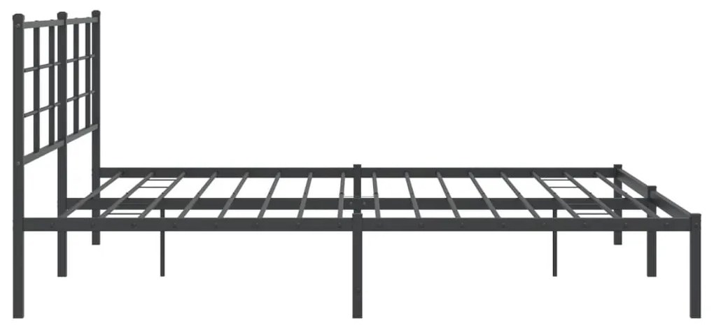 Estrutura de cama com cabeceira 183x213 cm metal preto
