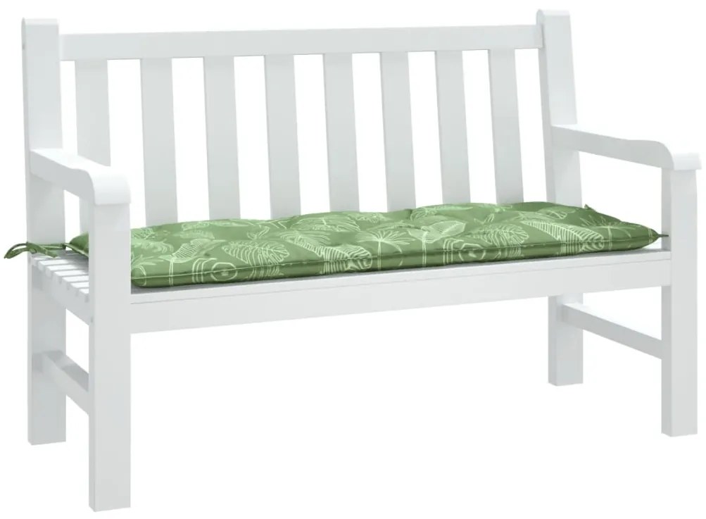 Almofadão p/ banco de jardim 120x50x7 cm tecido padrão folhas