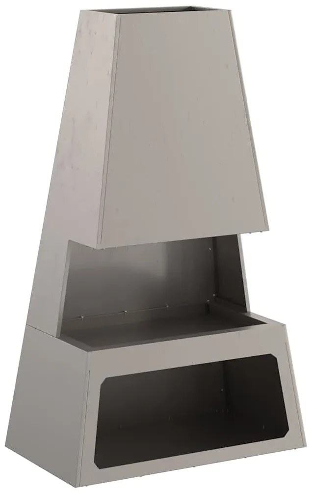 Fogão a lenha vidaXL com armazenamento de toras 60x35x100 cm em aço re