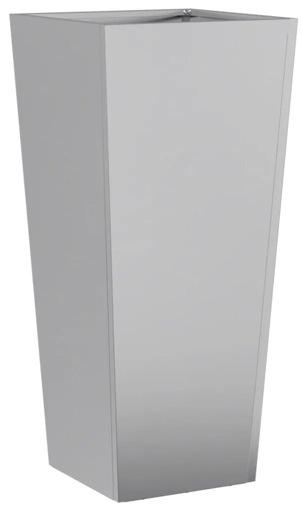 Vaso/floreira de jardim 2 pcs 35x35x75 cm aço galvanizado