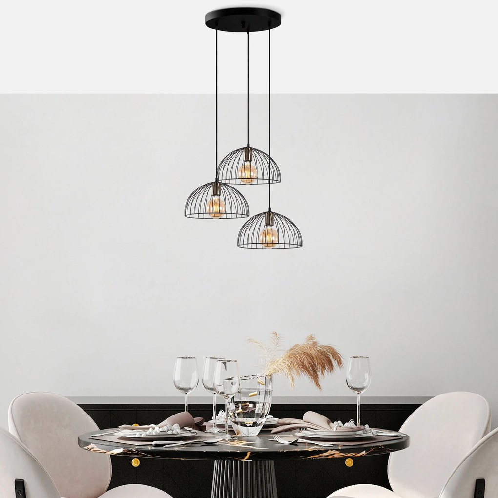 Candeeiro Telkure – Preto Antigo – 55 x 55 x 116 cm