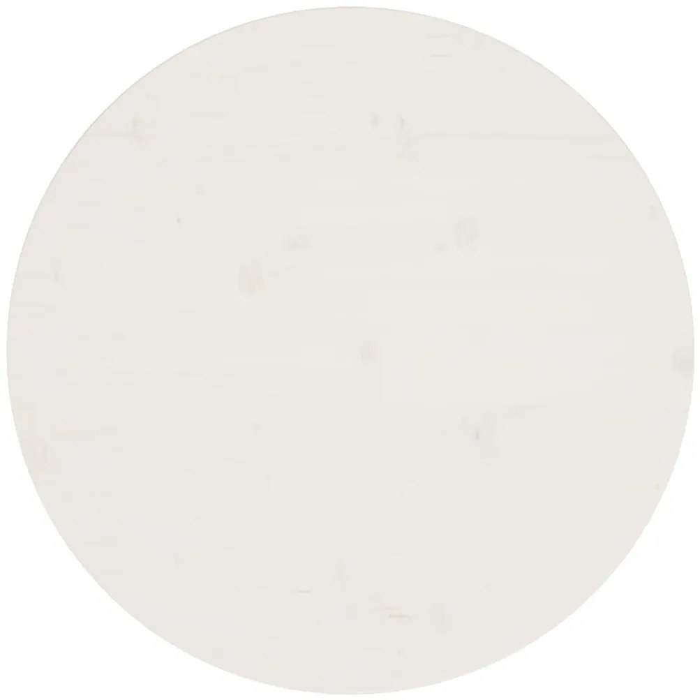 Tampo de mesa pinho maciço Ø60x2,5 cm branco