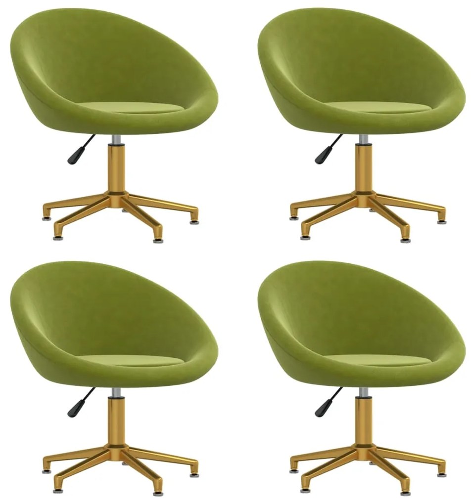 vidaXL Cadeiras de jantar 4 pcs veludo verde-claro
