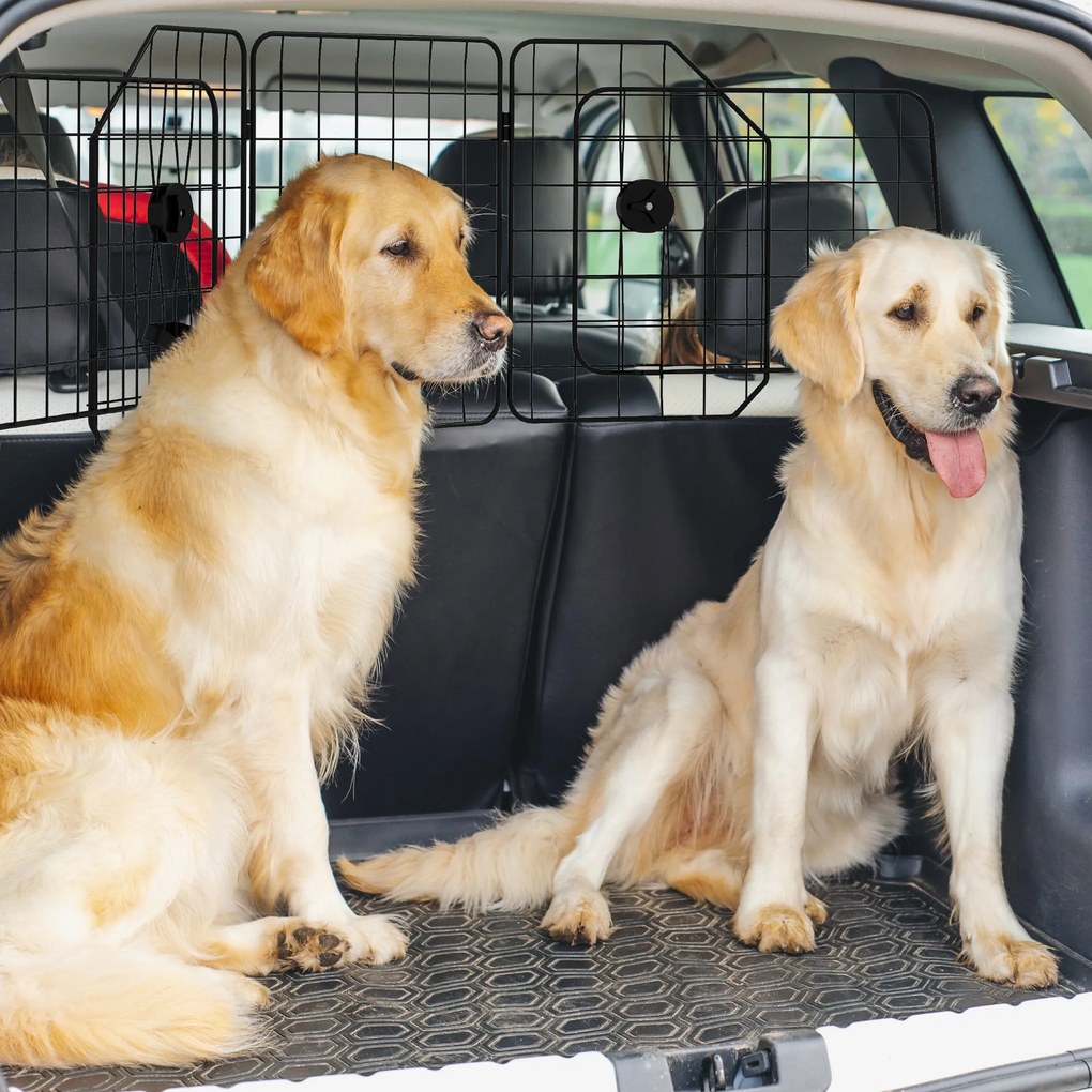 PawHut Barreira Protetora de Carro para Cães com Largura Ajustável Gra