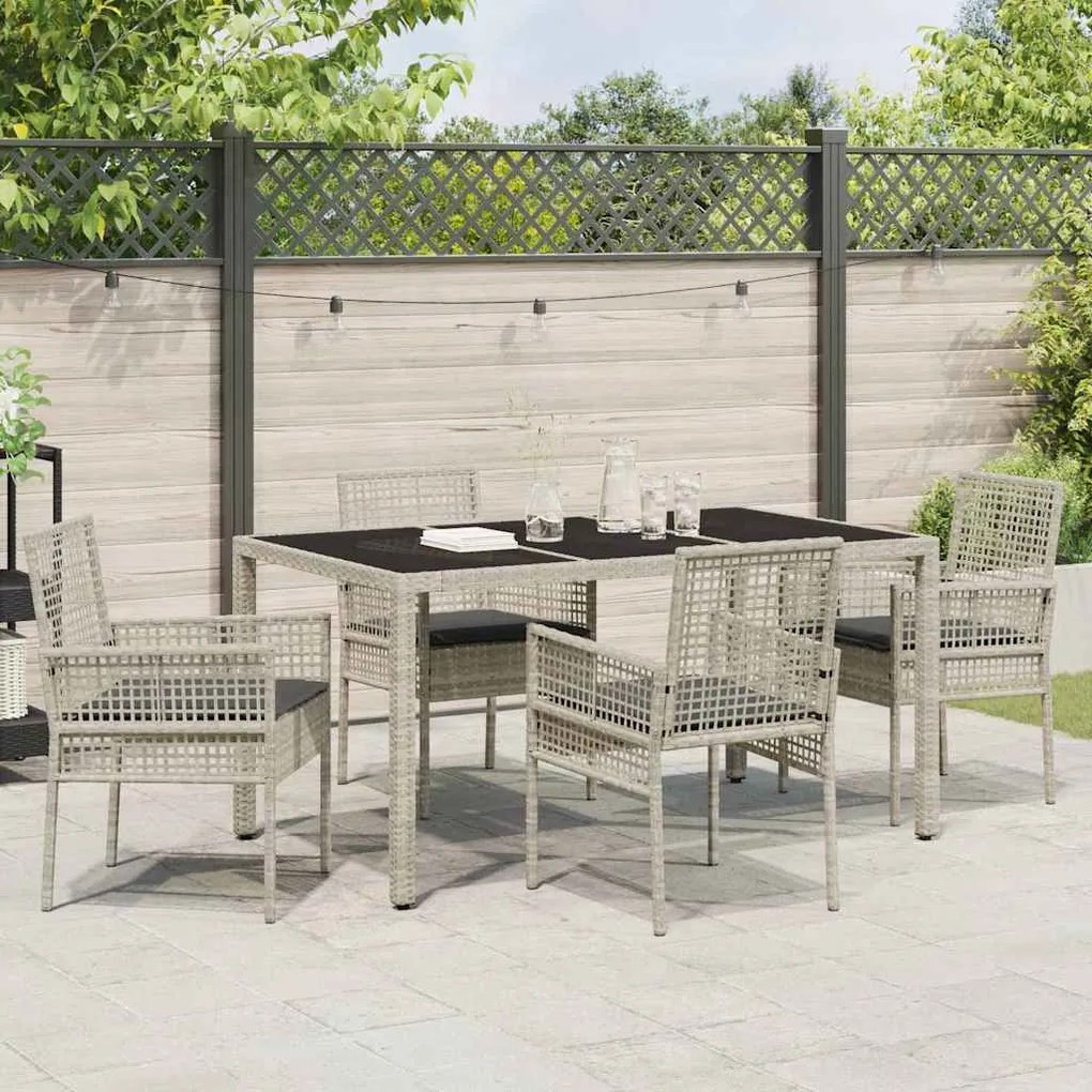 Conjunto de Jantar para Jardim 5 pcs Cinzento-claro