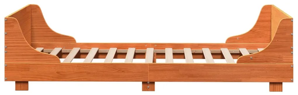 Cama sem colchão 75x190 cm madeira de pinho maciça castanho-mel