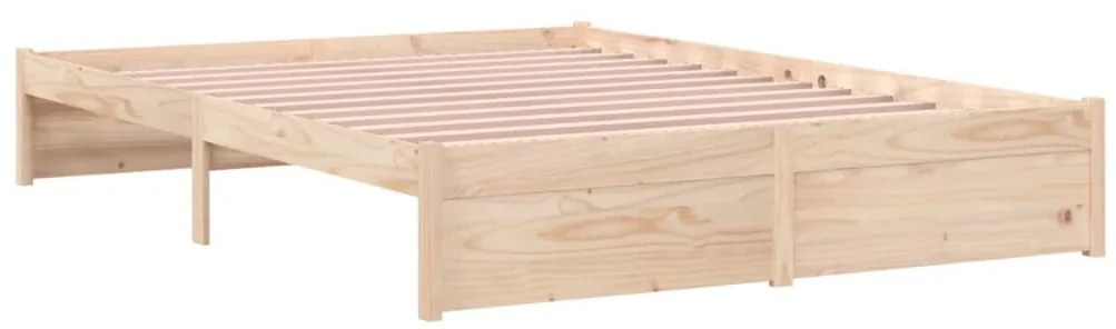 Estrutura de cama 140x190 cm madeira maciça