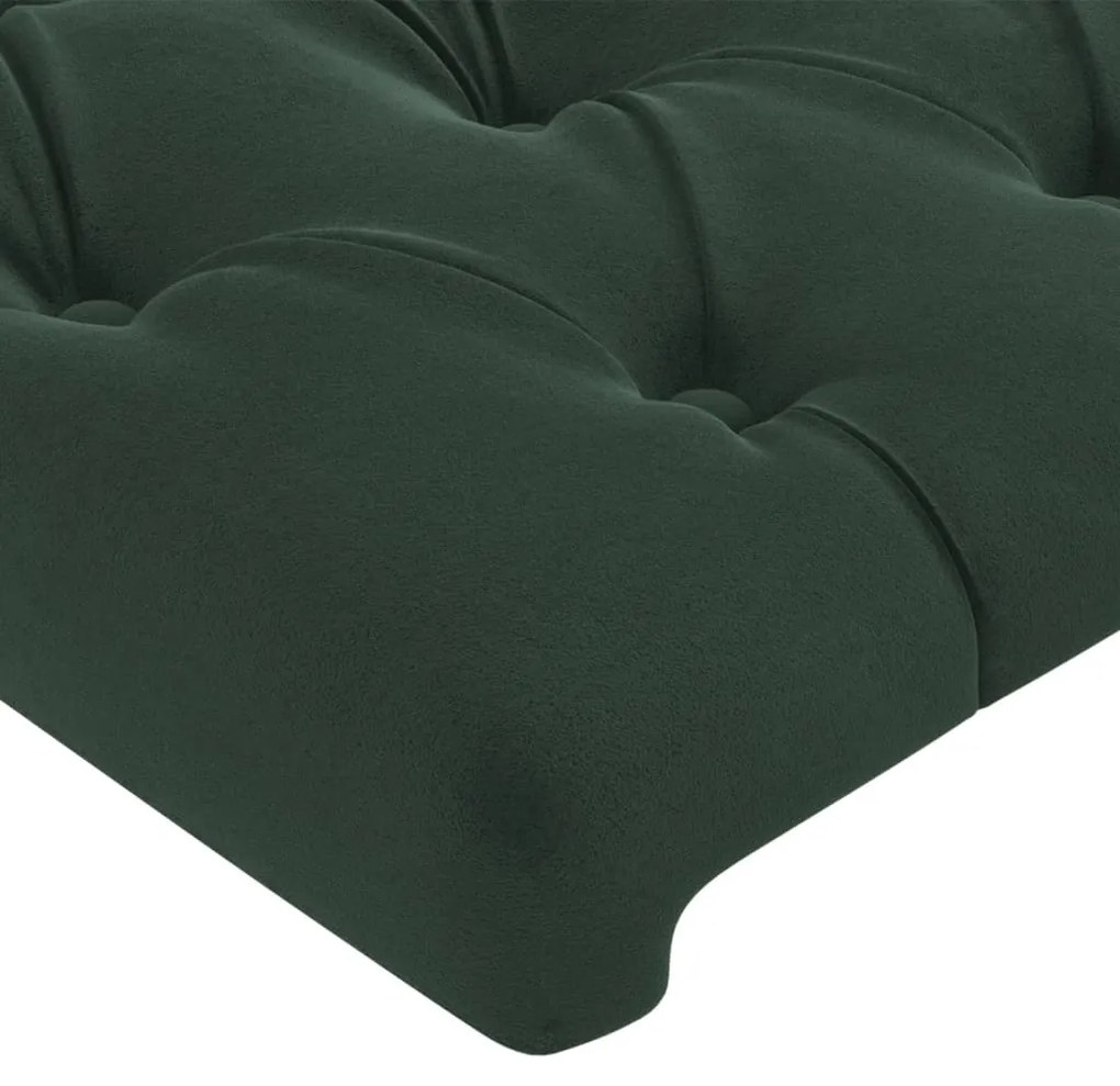 Estrutura de cama sem colchão 160x200 cm veludo verde-escuro