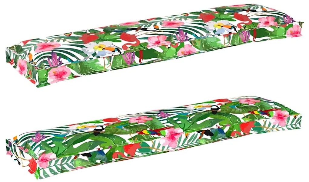 vidaXL Almofadas de Palete para Banco - 2 pcs Selva Tropical 150 x 40 x 8 cm em Tecido Oxford