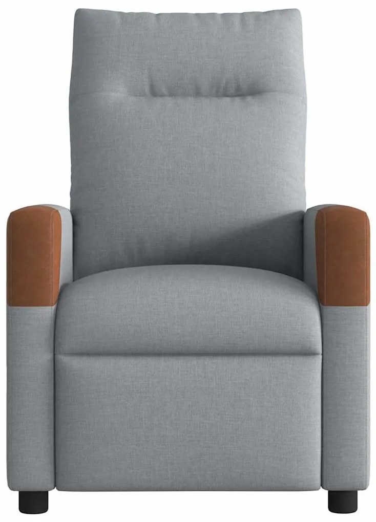 Poltrona de massagens reclinável elétrica tecido cinzento-claro