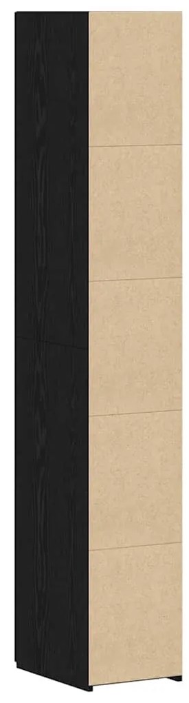 Armário Alto Carvalho Preto 30x42.5x185 cm Madeira de Engenharia