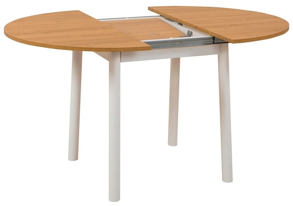 Conjunto de Mesa de Jantar Extensível Oliver – Carvalho e Branco – Mes