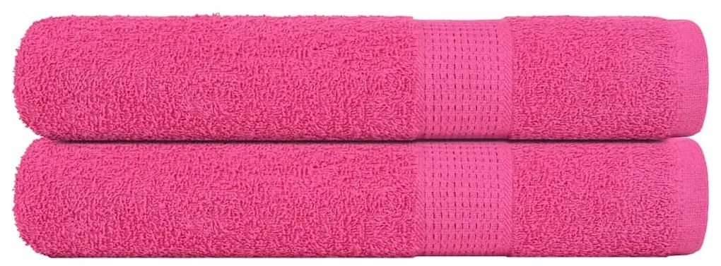 Toalhas de sauna 2 pcs 80x200 cm 360 gsm 100% algodão rosa