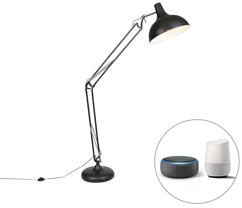 LED Candeeiro de pé inteligente preto ajustável com Wi-Fi A60 - Hobby Retro