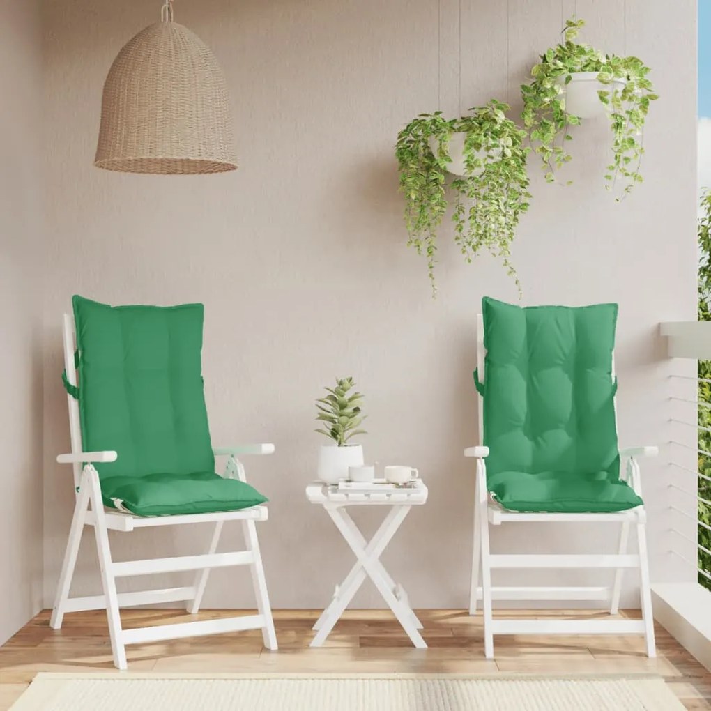 Almofadões p/ cadeira encosto alto 2 pcs tecido oxford verde