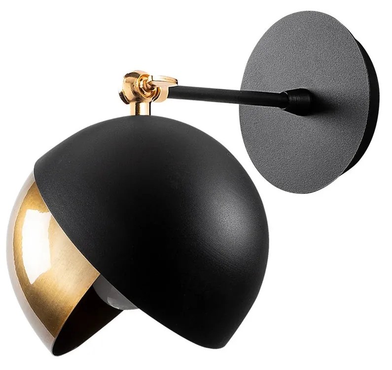 Lâmpada de Parede Berceste – Preto e Dourado – 20 x 26 x 25 cm