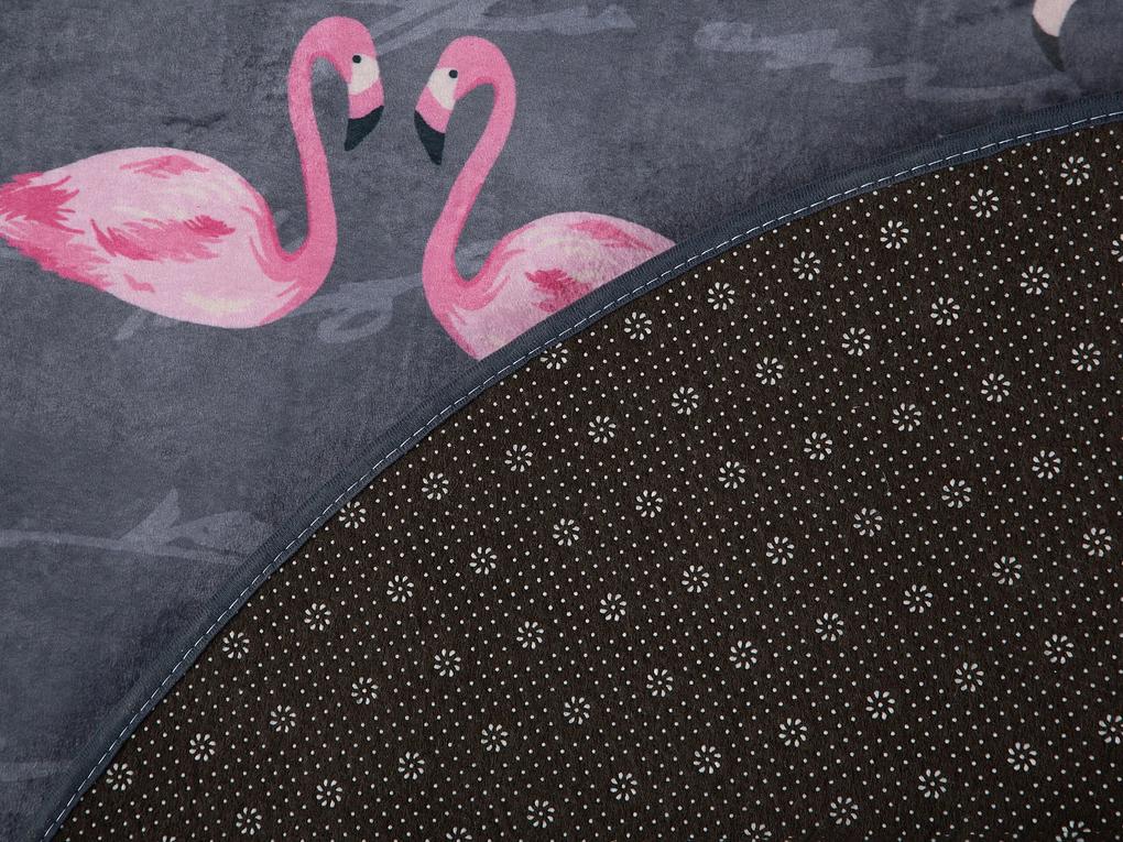 Tapete redondo com padrão de flamingo ⌀ 120 cm KERTE Beliani