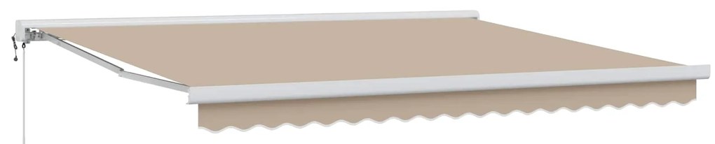 vidaXL Toldo Retrátil Bege 400 ×300 cm Tecido e Metal