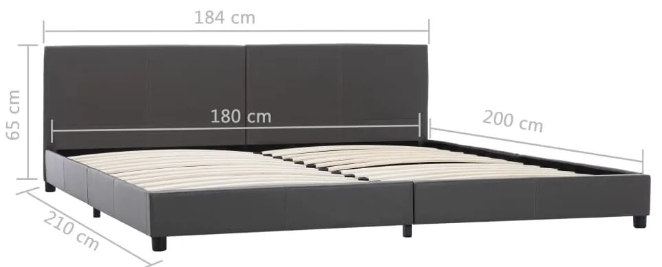 Estrutura de cama 180x200 cm couro artificial cinzento