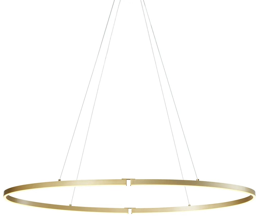 Candeeiro suspenso de design latão 120cm Incl. LED regulável em 3 níveis - Ovallo Design