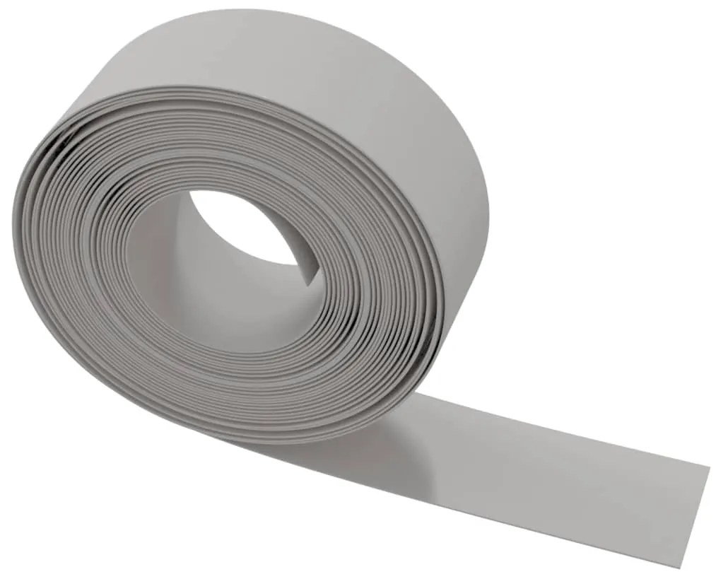 Bordas de jardim 3 pcs 10 m 20 cm polietileno cinzento
