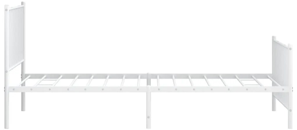 Estrutura de cama com cabeceira e pés 107x203 cm metal branco